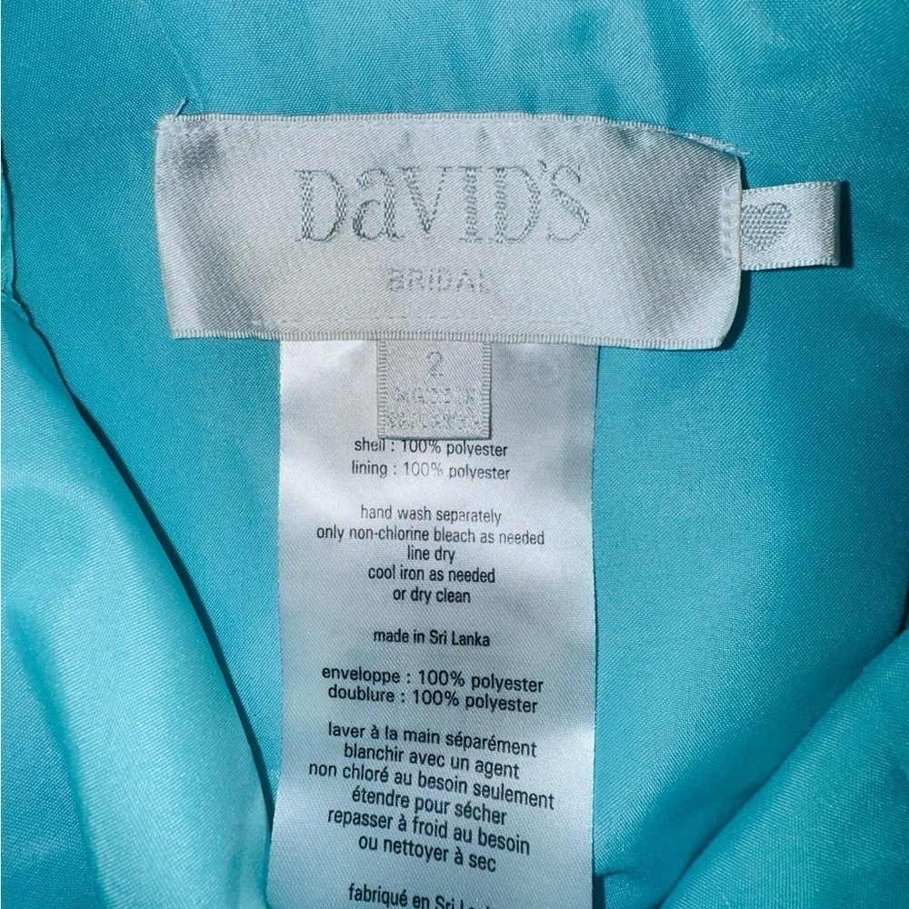 David’s Bridal Bridesmaids Dress Size 2 Blue EUC - Picture 4 of 8